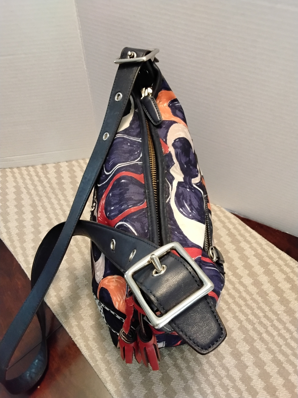 Coach Navy Multicolor Circle-Print Vintage Duffle Bag - Picture 7 of 10